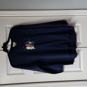 Navy blue sweatshirt high low